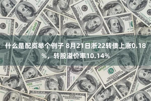 什么是配资举个例子 8月21日浙22转债上涨0.18%，转股溢价率10.14%