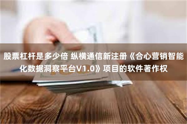 股票杠杆是多少倍 纵横通信新注册《合心营销智能化数据洞察平台V1.0》项目的软件著作权