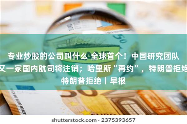 专业炒股的公司叫什么 全球首个！中国研究团队发布；又一家国内航司将注销；哈里斯“再约”，特朗普拒绝丨早报