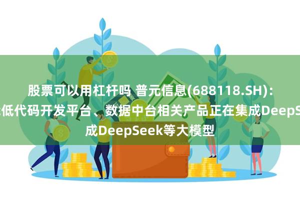 股票可以用杠杆吗 普元信息(688118.SH)：目前公司智能低代码开发平台、数据中台相关产品正在集成DeepSeek等大模型